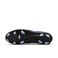Nike Tiempo Maestro Club Gazon Naturel Artificiel Chaussures de Foot (MG) Noir Bleu Clair