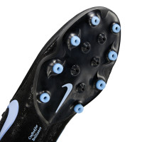 Nike Tiempo Maestro Elite Gazon Artificiel Chaussures de Foot (AG) Noir Bleu Clair