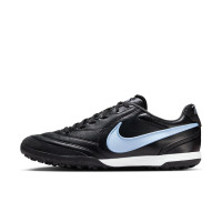 Nike Tiempo Ligera Pro Turf Voetbalschoenen (TF) Zwart Lichtblauw