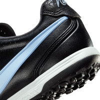 Nike Tiempo Ligera Pro Turf Voetbalschoenen (TF) Zwart Lichtblauw