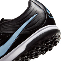 Nike Tiempo Maestro Academy Turf Chaussures de Foot (TF) Noir Bleu Clair