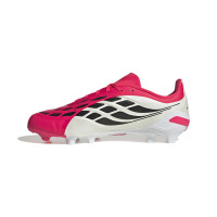 adidas Predator League Gazon Naturel Chaussures de Foot (FG) Enfants Rouge Blanc Noir