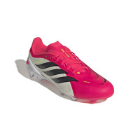 adidas Predator League Gazon Naturel Chaussures de Foot (FG) Enfants Rouge Blanc Noir