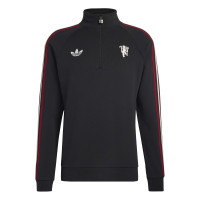 adidas Manchester United Originals Trainingstrui 1/4-Zip Zwart Wit Rood