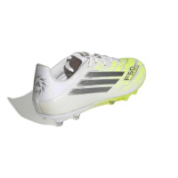 adidas F50 Sparkfusion League Low Gazon Naturel Artificiel Chaussures de Foot (MG) Femmes Blanc Gris Néon Jaune