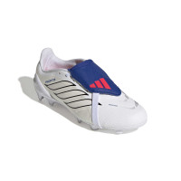 adidas Predator League FT Gazon Naturel Chaussures de Foot (FG) Enfants Blanc Argenté Bleu Rouge