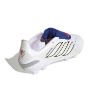 adidas Predator League FT Gazon Naturel Chaussures de Foot (FG) Enfants Blanc Argenté Bleu Rouge