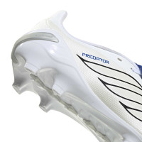 adidas Predator League FT Gazon Naturel Chaussures de Foot (FG) Enfants Blanc Argenté Bleu Rouge