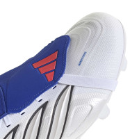 adidas Predator League FT Gazon Naturel Chaussures de Foot (FG) Blanc Argenté Bleu Rouge