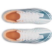 Under Armour Shadow Select 4 Gazon Naturel Chaussures de Foot (FG) Blanc Bleu Foncé Bleu Azure Orange