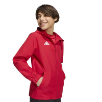 Veste d'entraînement adidas Entrada 26 Allweather pour Enfants, rouge et blanc