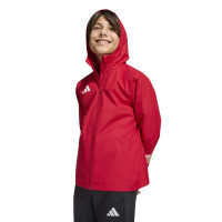 Veste d'entraînement adidas Entrada 26 Allweather pour Enfants, rouge et blanc