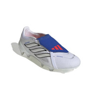 adidas Predator Pro FT Gazon Naturel Chaussures de Foot (FG) Blanc Argenté Bleu Rouge