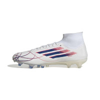 adidas F50 Sparkfusion Pro Gazon Naturel Artificiel Chaussures de Foot (MG) Femmes Blanc Bleu Rouge