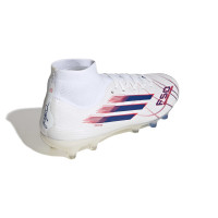adidas F50 Sparkfusion Pro Gazon Naturel Artificiel Chaussures de Foot (MG) Femmes Blanc Bleu Rouge