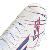 adidas F50 Sparkfusion Pro Gazon Naturel Artificiel Chaussures de Foot (MG) Femmes Blanc Bleu Rouge