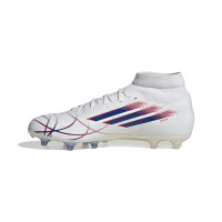 adidas F50 Sparkfusion League Gras / Kunstgras Voetbalschoenen (MG) Dames Wit Blauw Rood