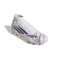 adidas F50 Sparkfusion League Gras / Kunstgras Voetbalschoenen (MG) Dames Wit Blauw Rood