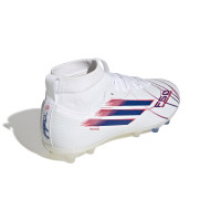 adidas F50 Sparkfusion League Gras / Kunstgras Voetbalschoenen (MG) Kids Wit Blauw Rood