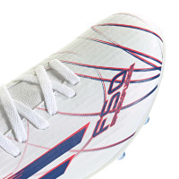 adidas F50 Sparkfusion League Gras / Kunstgras Voetbalschoenen (MG) Kids Wit Blauw Rood