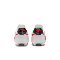 Nike Tiempo Ligera Pro Gazon Naturel Chaussures de Foot (FG) Blanc Noir Rouge Vif