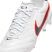 Nike Tiempo Ligera Pro Gazon Naturel Chaussures de Foot (FG) Blanc Noir Rouge Vif