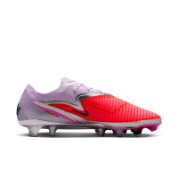 Nike Phantom 6 Low Alèxia Putellas Elite Gazon Naturel Chaussures de Foot (FG) Violet Rouge Vif Argenté
