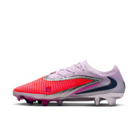 Nike Phantom 6 Low Alèxia Putellas Elite Gazon Naturel Chaussures de Foot (FG) Violet Rouge Vif Argenté