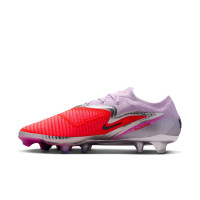 Nike Phantom 6 Low Alèxia Putellas Elite Gazon Naturel Chaussures de Foot (FG) Violet Rouge Vif Argenté