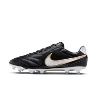 Nike Tiempo Ligera Pro Gras Voetbalschoenen (FG) Zwart Wit Goud