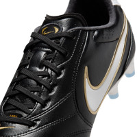 Nike Tiempo Ligera Pro Gras Voetbalschoenen (FG) Zwart Wit Goud