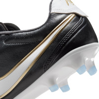 Nike Tiempo Ligera Pro Gras Voetbalschoenen (FG) Zwart Wit Goud