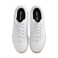 Nike Tiempo Reactgato Chaussures de Foot en Salle (IN) Blanc Doré