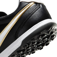 Nike Tiempo Ligera Pro Turf Voetbalschoenen (TF) Zwart Wit Goud