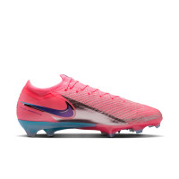 Nike Zoom Mercurial Vapor 16 Vinicius Júnior Elite Gazon Naturel Chaussures de Foot (FG) Rose Vif Mauve Argenté