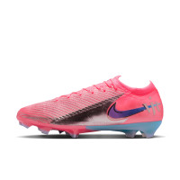 Nike Zoom Mercurial Vapor 16 Vinicius Júnior Elite Gazon Naturel Chaussures de Foot (FG) Rose Vif Mauve Argenté
