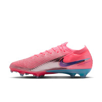 Nike Zoom Mercurial Vapor 16 Vinicius Júnior Elite Gazon Naturel Chaussures de Foot (FG) Rose Vif Mauve Argenté
