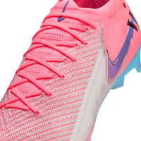 Nike Zoom Mercurial Vapor 16 Vinicius Júnior Elite Gazon Naturel Chaussures de Foot (FG) Rose Vif Mauve Argenté