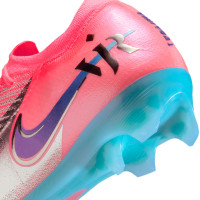 Nike Zoom Mercurial Vapor 16 Vinicius Júnior Elite Gazon Naturel Chaussures de Foot (FG) Rose Vif Mauve Argenté