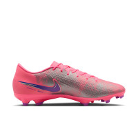 Nike Zoom Mercurial Vapor 16 Vinicius Júnior Academy Gazon Naturel Artificiel Chaussures de Foot (MG) Rose Vif Mauve Argenté