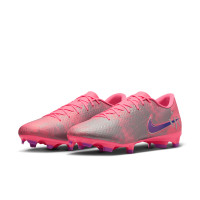 Nike Zoom Mercurial Vapor 16 Vinicius Júnior Academy Gazon Naturel Artificiel Chaussures de Foot (MG) Rose Vif Mauve Argenté