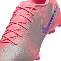 Nike Zoom Mercurial Vapor 16 Vinicius Júnior Academy Gazon Naturel Artificiel Chaussures de Foot (MG) Rose Vif Mauve Argenté