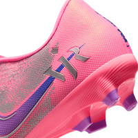 Nike Zoom Mercurial Vapor 16 Vinicius Júnior Academy Gazon Naturel Artificiel Chaussures de Foot (MG) Rose Vif Mauve Argenté