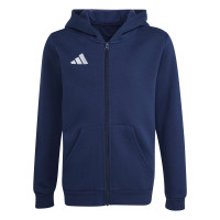 Survêtement Adidas Entrada 26 à fermeture éclair intégrale pour Enfants, bleu foncé et blanc
