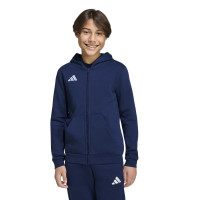 Survêtement Adidas Entrada 26 à fermeture éclair intégrale pour Enfants, bleu foncé et blanc