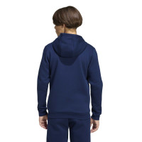 Survêtement Adidas Entrada 26 à fermeture éclair intégrale pour Enfants, bleu foncé et blanc
