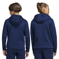 Survêtement Adidas Entrada 26 à fermeture éclair intégrale pour Enfants, bleu foncé et blanc