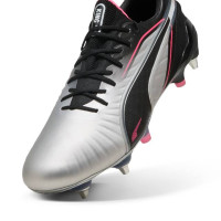 PUMA King Ultimate Crampons Vissés (SG) Argenté Noir Rose