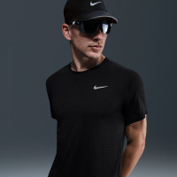 Chemise d'entraînement Nike Miler Breathe noir et argenté
