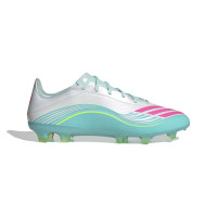 adidas F50 Messi Pro Gras Voetbalschoenen (FG) Wit Turquoise Roze